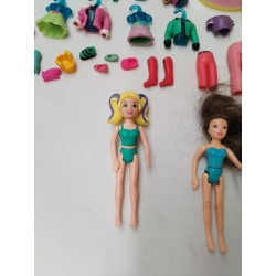 Lot Polly Pocket 1999 Mattel Boutique Polly's Poupée Accessoires Vêtements