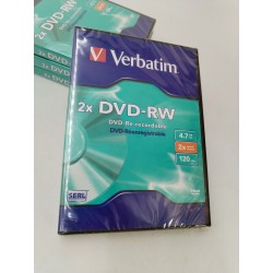 Lot Neuf 4 X Verbatim 2x Dvd-rw 4.7 GB Go 120 Min Re Recordable