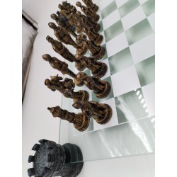 Jeu D'échecs Chevalier Médiéval Plateau Verre Mysticalls Masterpiece Jeux Échec 