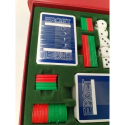 Coffret Luxe Jeux Cartes Erget Boite Dés Mises Jetons Bridge Canasta Jeu Carte