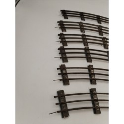 Lot De 6 Rails Courbes Po O Made In France Jep Fer Trains Ancien Jeu Miniature
