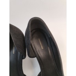 Balenciaga Taille 40 Escarpins A Talons Noir Velours Tissus Flex Pointe Knife Bb