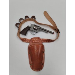 Revolver Indien Cowboy Pistolet Jouet Vintage Gonher No 80 Avec Etui En Cuir 