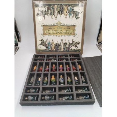 Grand Jeux D Échecs Bustes Chevalier Médiévaux Peint A La Main Pièces Roi 8.5cms