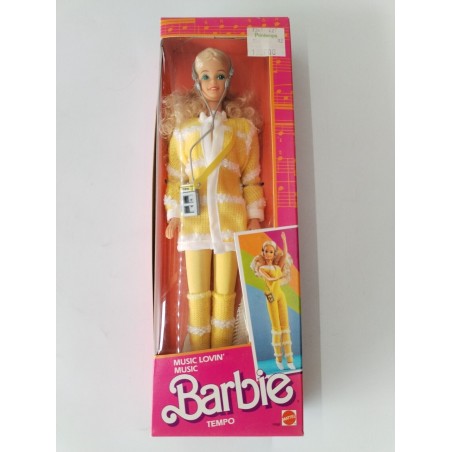 Barbie 1985 Neuve Music Lovin Tempo Mattel Étiquette Printemps 135 Francs Poupée