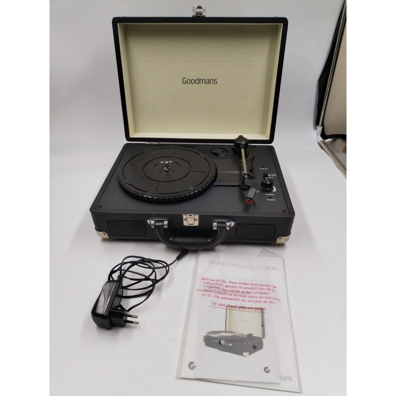 Tourne Disque Bluetooth Goodmans Modèle 417902 Intérieur Comme Neuf Turntable Tourne Disque Bluetooth Goodmans Modèle 417902 Intérieur Comme Neuf Turntable