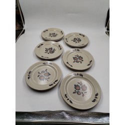 Sologne Faience De St Amand France 12 Assiettes A Dessert Vaisselle Art Table