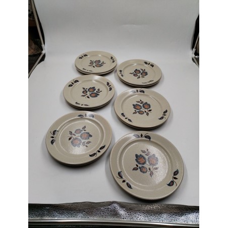 Sologne Faience De St Amand France 12 Assiettes A Dessert Vaisselle Art Table