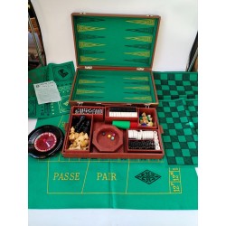 Coffret Jeux Ancien Au Nain Bleu Paris Backgammon Échecs Roulette Casino Dominos