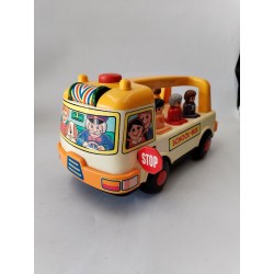 Playwell School Bus Jouet Vintage Look Fisher Price Forme Et Couleurs
