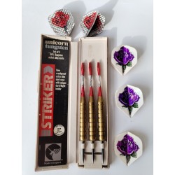 Coffret Unicorn 1988 Tungsten Striker Dart Fléchettes Complètes Lot De 3 Rose 