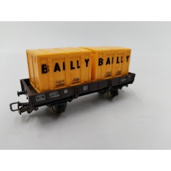 Trains Jouef Ho Wagon Marchandise Bailly SNCF Double Essieux 2 Containers