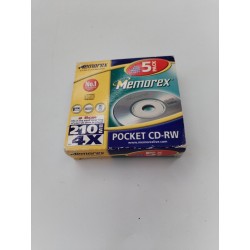 Memorex Pocket CD RW Neuf Pack De 5 210 Mb 4x Compact Disc Re Writable
