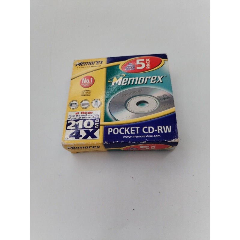 Memorex Pocket CD RW Neuf Pack De 5 210 Mb 4x Compact Disc Re Writable Memorex Pocket CD RW Neuf Pack De 5 210 Mb 4x Compact Disc Re Writable