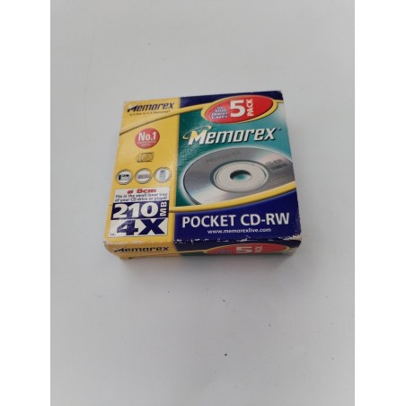 Memorex Pocket CD RW Neuf Pack De 5 210 Mb 4x Compact Disc Re Writable