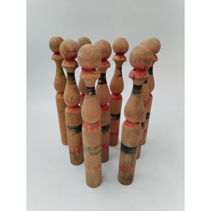 Jeu De 9 Quilles Jeux Bois Tourné Ancien