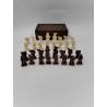 Jeu D'échecs Jeux Ancien Os Teinté Boite Bois Rangement Sculpté Main