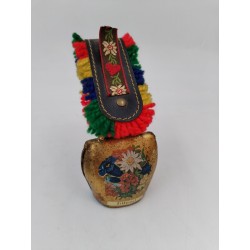 Cloche De Vache Zillertal Décor Floral 14 Cm Suisse Montagne 