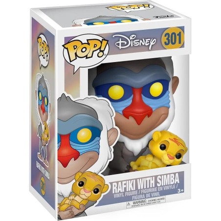 Funko Pop ! 301 Disney Lion King Rafiki With Baby Simba le Roi Lion