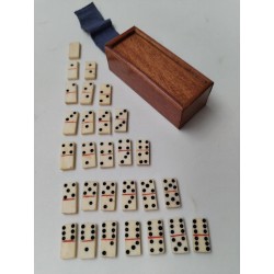 Miniature Jeu Ancien De Dominos Complet En Boîte Jeux Nouveaux Réunis Os