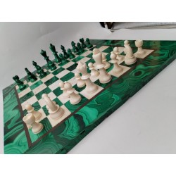 Grand Jeux D'échecs 50X50 En Malachite Jeu Échec Pierre Chess Game echec echecs