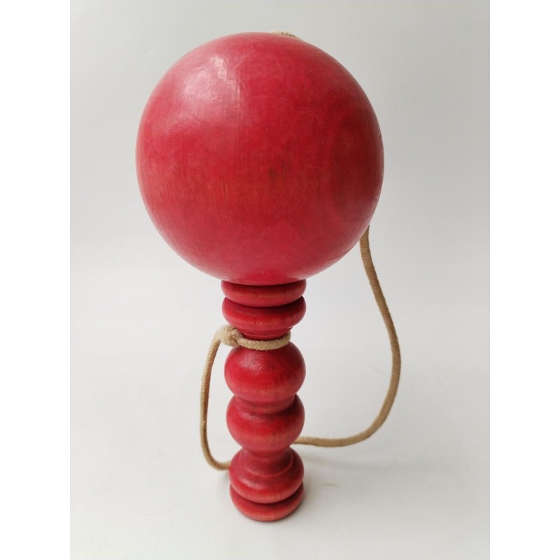Bilboquet Rouge En Bois Peint 20 Cms Jouet Ancien Bilboquet Rouge En Bois Peint 20 Cms Jouet Ancien
