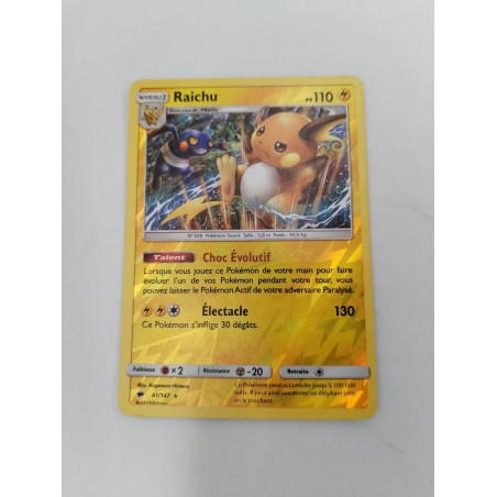 Raichu Holo 41/147 2017 Carte Pokémon Full Art Holo Reverse Nintendo Pokemon