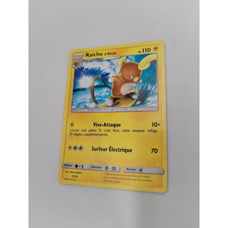 Raichu D'alola 17/30 2017 Carte Pokémon Full Art Holo Reverse Nintendo Pokemon