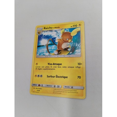 Raichu D'alola 17/30 2017 Carte Pokémon Full Art Holo Reverse Nintendo Pokemon