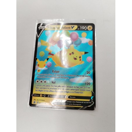 Pikachu Volant V 006/025 2021  Carte Pokémon Full Art Holo Reverse Nintendo...
