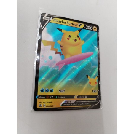 Pikachu Surfeur V 008/025 2021 Carte Pokémon Holo Full Art Reverse Nintendo