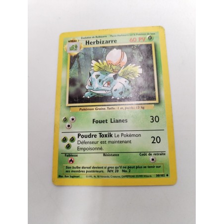Herbizarre 1999 30/102 Édition 2 Carte Pokémon jcc No Holo Full Art Reverse...