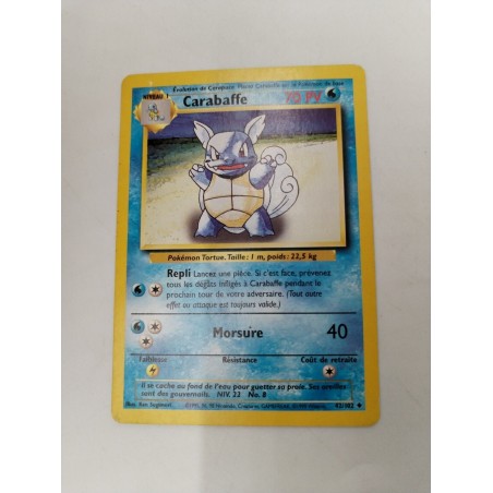 Carabaffe 42/102 1999 Édition 2 Carte Pokémon jcc No Holo Full Art Reverse...