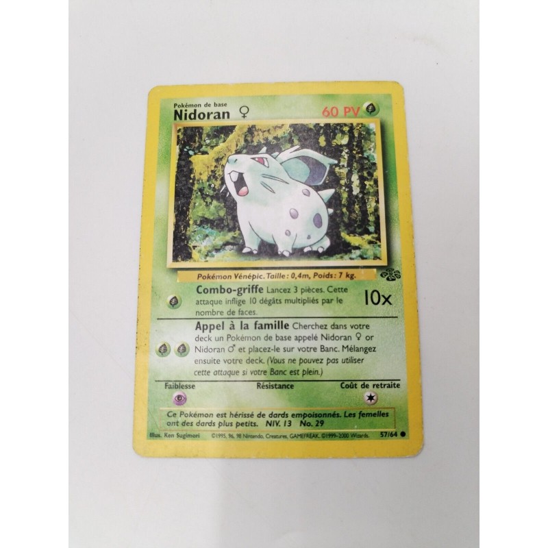 Nidoran Jungle 57/64 2000 Carte Pokémon jcc No Holo Full Art Reverse Nintendo