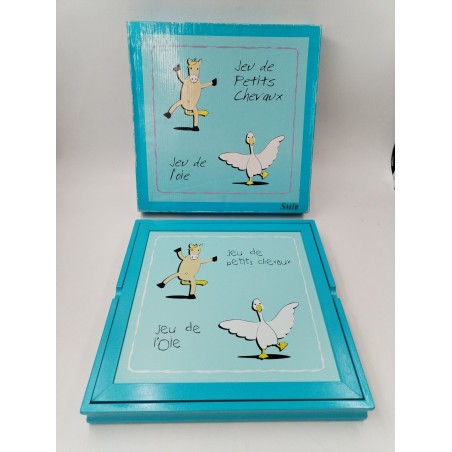 Coffret Jeux Bois Smir De France Jeu De L'oie Petits Chevaux