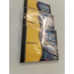Lot De 3 Cd Neuf Sony Cd-Rw Multi Speed 650 Mb Compact Disc Rw Re Writable...