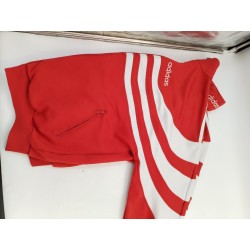 Années 90 Veste Adidas Vintage Rouge Blanche Haut Survêtement Sport As Monaco