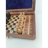 VINTAGE WOODEN TRAVEL MINIATURE WOOD PEG CHESS SET Jeu D'échecs Jeux Échec