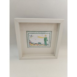 Le Petit Prince Peinture Signée Boignal Plaque Émaillé Encadré Création
