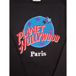 Planet Hollywood Paris Sweat XL Noir Vintage Excellent État