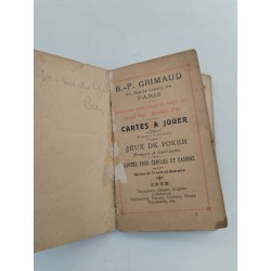 RARE GUIDE CARTES À JOUER BP GRIMAUD BRIDGE POKER BACCARA 1913 Livret Ancien Jeu