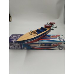 Schylling's Outboard Motor Speedboat Bluebird Jouet Mécanique Neuf Remontoir