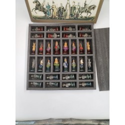 Grand Jeux D Échecs Bustes Chevalier Médiévaux Peint A La Main Pièces Roi 8.5cms
