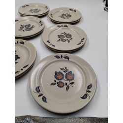 Sologne Faience De St Amand France 12 Assiettes A Dessert Vaisselle Art Table