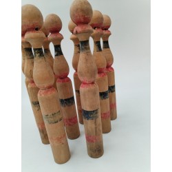 Jeu De 9 Quilles Jeux Bois Tourné Ancien
