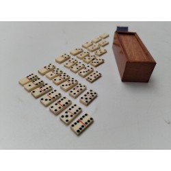 Miniature Jeu Ancien De Dominos Complet En Boîte Jeux Nouveaux Réunis Os