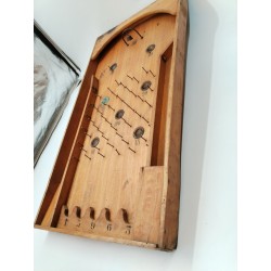 Grands Jeux Anciens Bagatelle Flipper De Table Bois Cloche Clouté Jeu