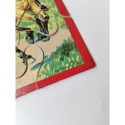 Puzzle Bois Ancien Scène Du Jeu de Polo Imprimerie Tourangelle Tours Jeu 