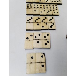 Jeux De Dominos Anciens Double 6 Six Riveté Os Ébène Rivets Jeu Ancien