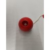 Petit Bilboquet Rouge Bois Tourné 13 Cm Jeu Patience Équilibre Jouet